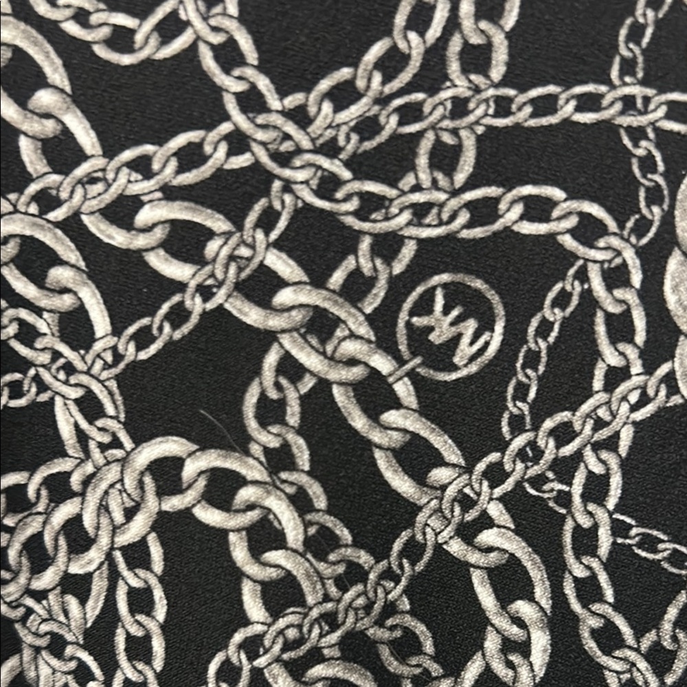 MICHAEL Michael Kors Graphic Black and Gray Blouse with Mandarin Collar - Picture 4 of 4